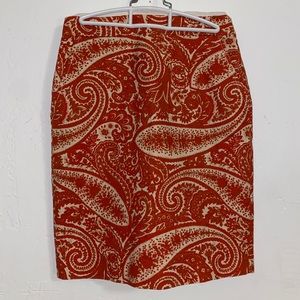 J. Crew Paisley Pencil Skirt